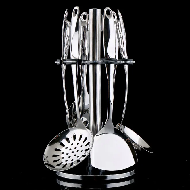 

Mirror Stainless Steel Kitchen Utensil 304 Serving Cooking Utensil Set, Silver