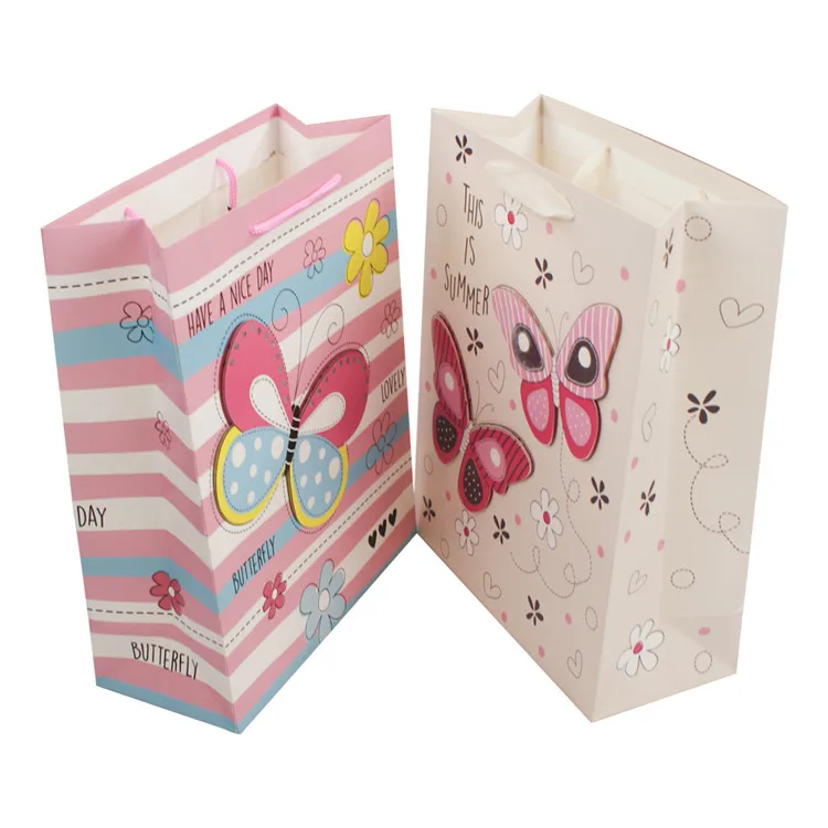 Professional made 3D made paper bag eco friendly paper bags with rope handles