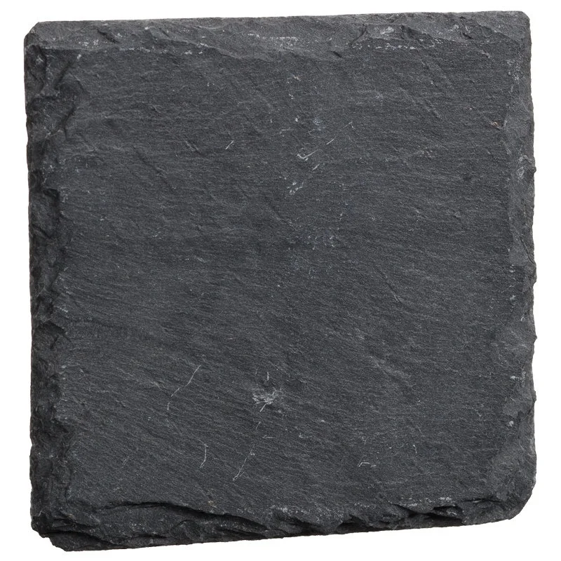 

square black slate coaster in size 10x10cm four sides natural split