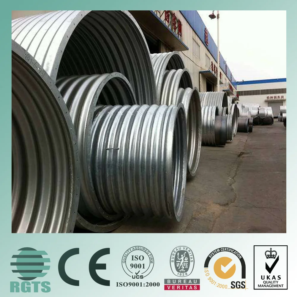 Large Diameter Corrugated Drainage Pipe Galvanized Steel Pipe Size ...