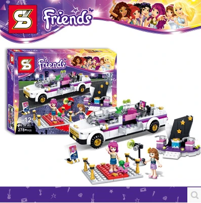 New Friends Pop Star Tour Bus Model SY382 Building Blocks 278pcs Girls Minifigures Bricks Toys Compatible