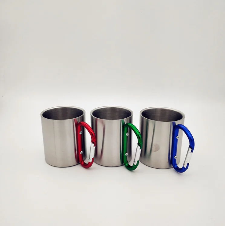 

High Quality Stainless Steel Coffee Mug and Reusable Coffee Cup With Carabiner Handle