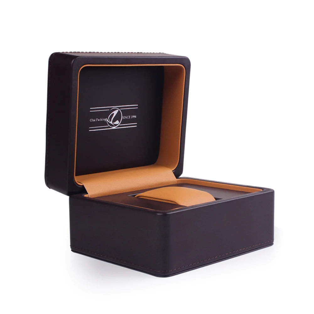 

Wholesale custom luxury leather black watch box packaging, Customized