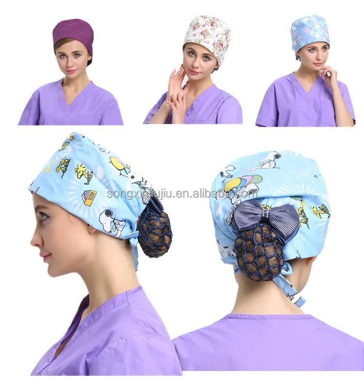 Cheap 100% cotton reusable scrub cap wholesale