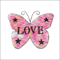 

Love Butterfly Reversible Sequin Embroidery Patches For Clothing