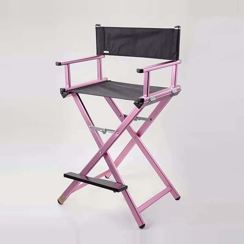 Folding Portable Professional Custom Tall Aluminum Directors Cosmetic Makeup Salon Studio Chair