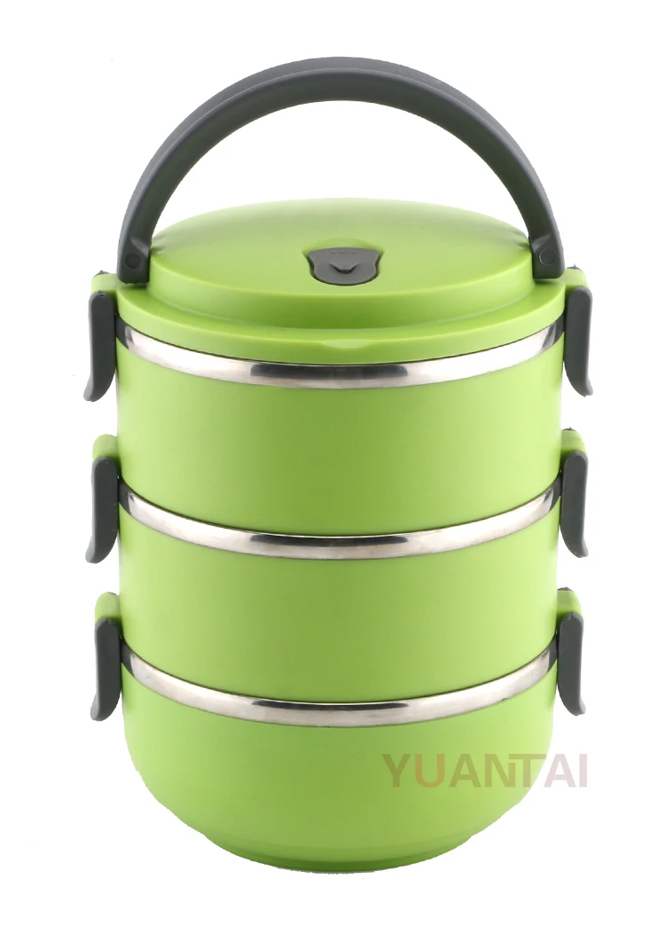 4 Layer Colored Stainless Steel With Food Warm Insulated Tiffin Lunch 