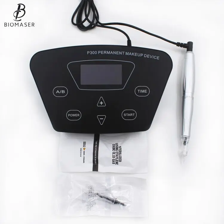 

Cartridge Needle Biomaser P300 Semi Permanent Makeup kit, Newest Digital Eyebrow Tattooing Machine, Black power supply