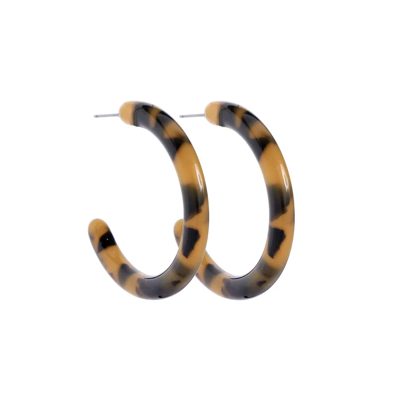 

ed01866d Hot Items Lady Daily Wear Tortoiseshell Acrylic Hoop Earrings