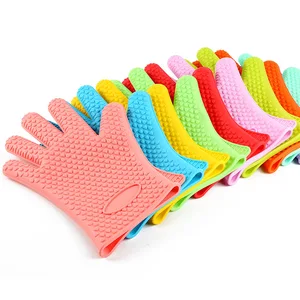 Image of Heat Resistant Silicone BBQ Grill Gloves Silicone Cooking Glove