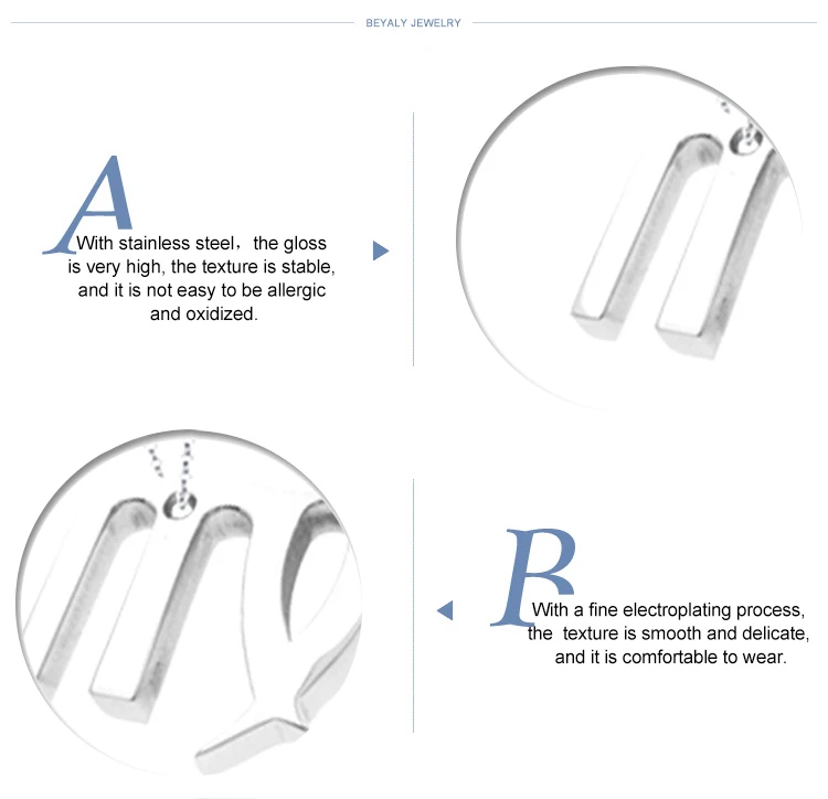 Stainless steel custom design m alphabet letter charms