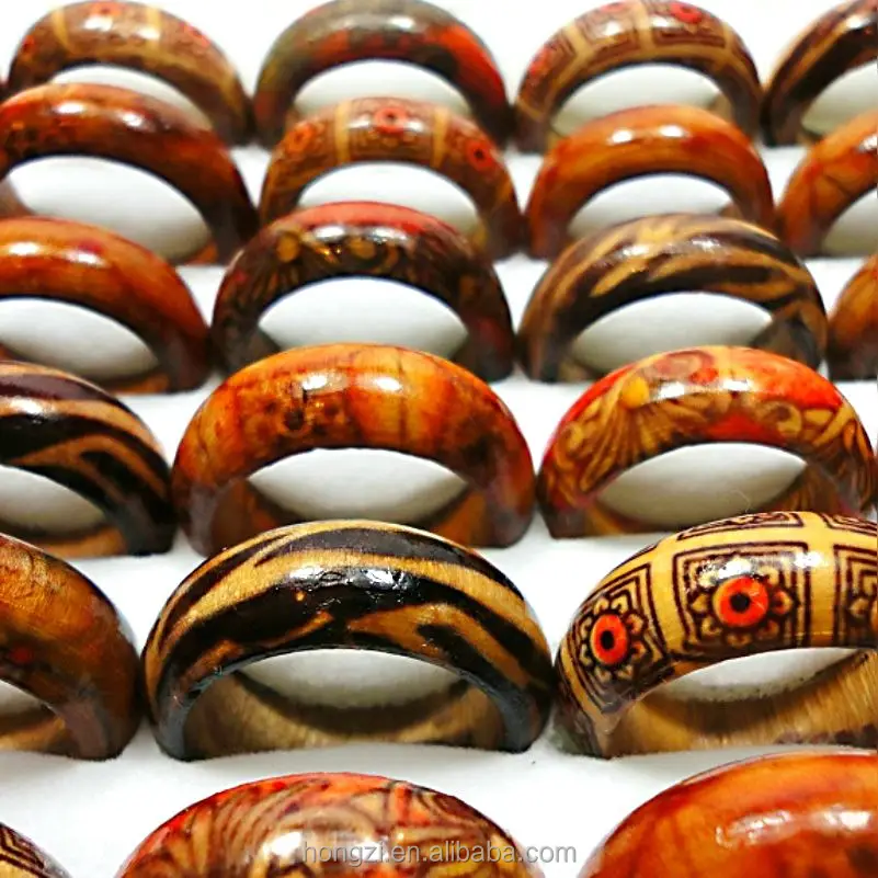 

Fashion Wooden Rings For women men Wholesale Cheap Wood Jewelry ring Lots Mied US size, N/a