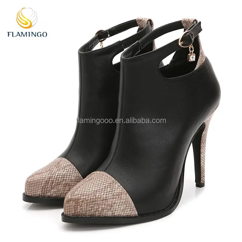 FLAMINGO 2016 LATEST ODM OEM girls high heel ankle boots woman