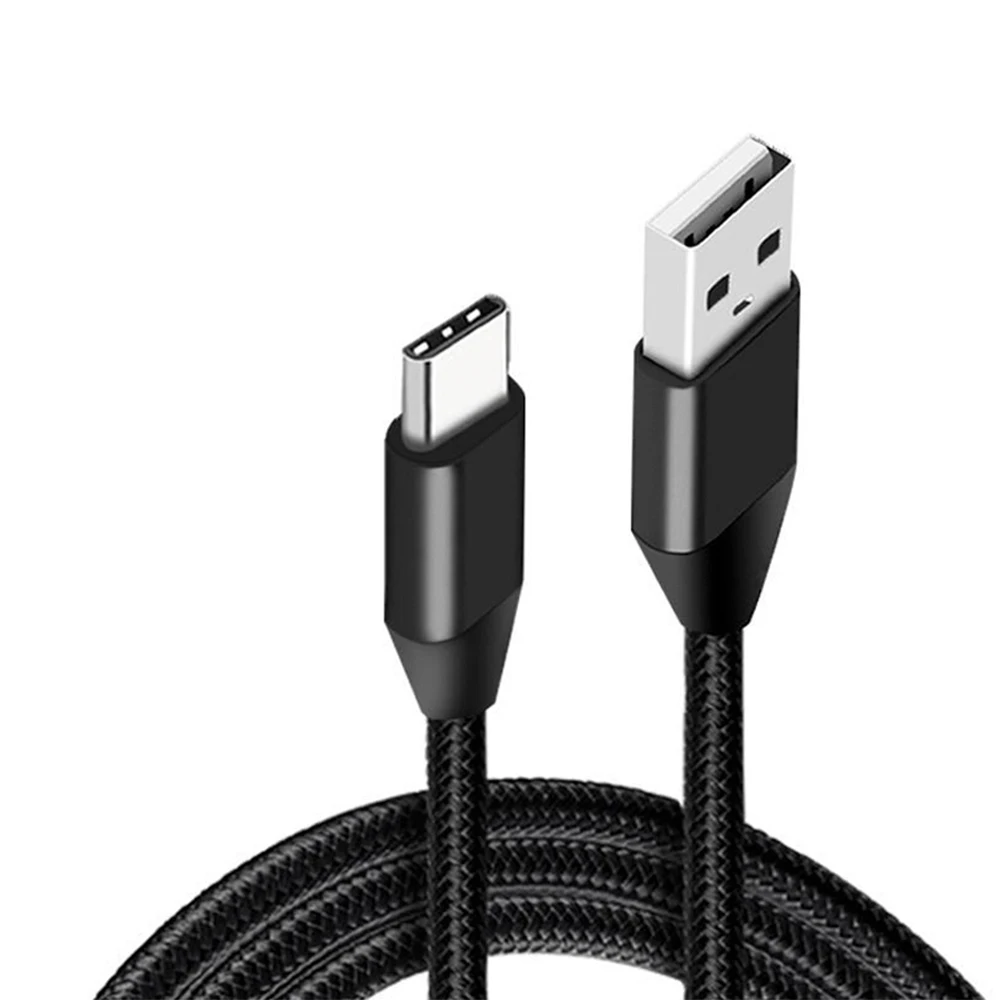 

Nylon Braided 2m Charger Type C USB Cable, Black