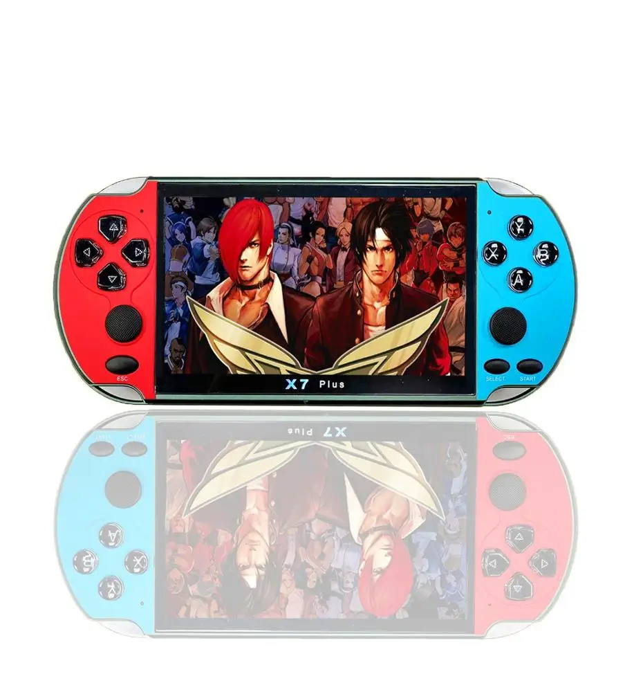 

X7 Plus 64bits 5.1 Inch Retro Video Game Console Portable handheld game player for PSP GBA/FC/NES consola de juegos, Red blue, yellow, red, blue, red yellow