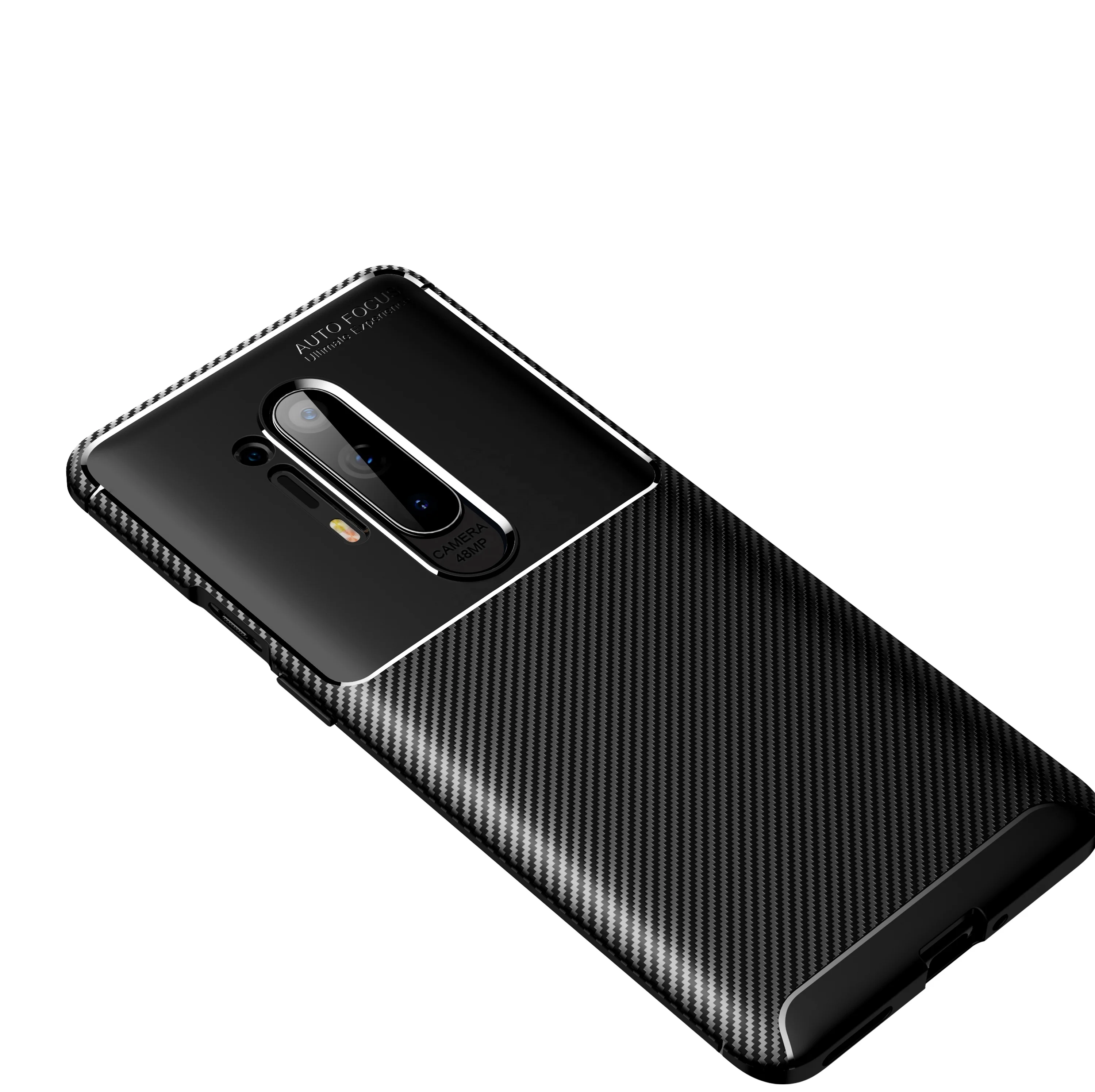 

Wholesale Soft TPU Anti Fingerprint thin Carbon Fiber Grain Phone Case For Oneplus 8pro, Multi-color, can be customized