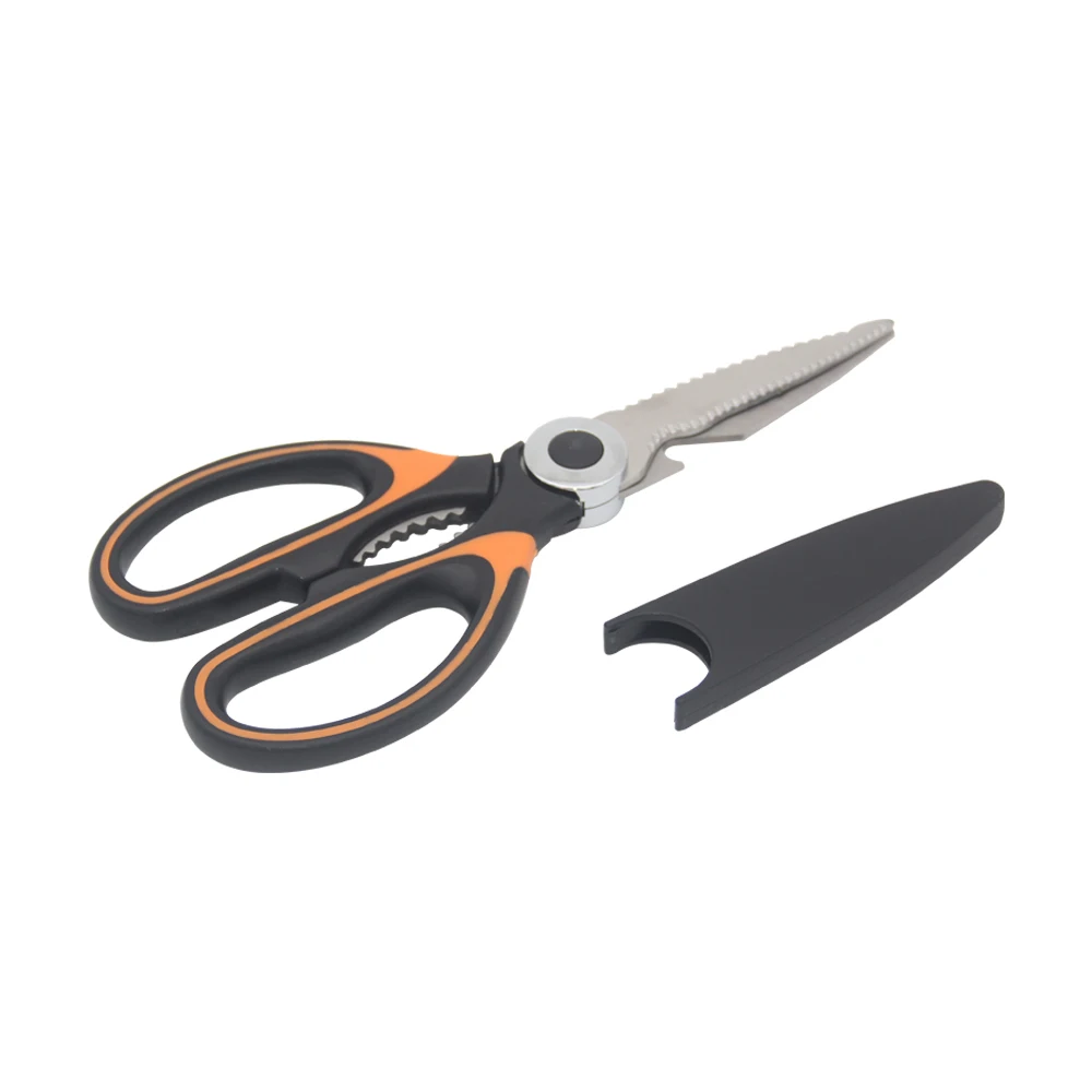 

YF Premium Quality Heavy Duty Kitchen Scissor for Fish Meat Multifunctional Kitchen Shears with Sharp Blade, Black orange, black white;accept oem