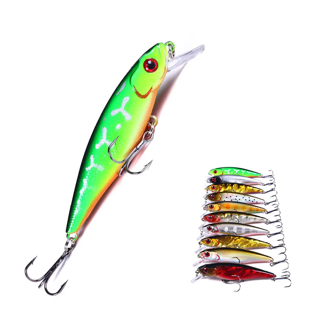 

8.8cm 9.2g New style high quality hard floating minnow lure artificial vivid swimbait fishing bait, As pictures