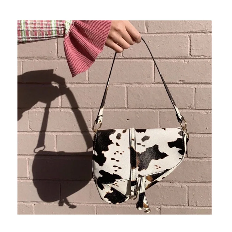 

Small cow pattern Purse Handbags Fashion texture Niche Designer Women One-Shoulder Saddle Bag Female Famous Brand Crossbody Bags, Customized color