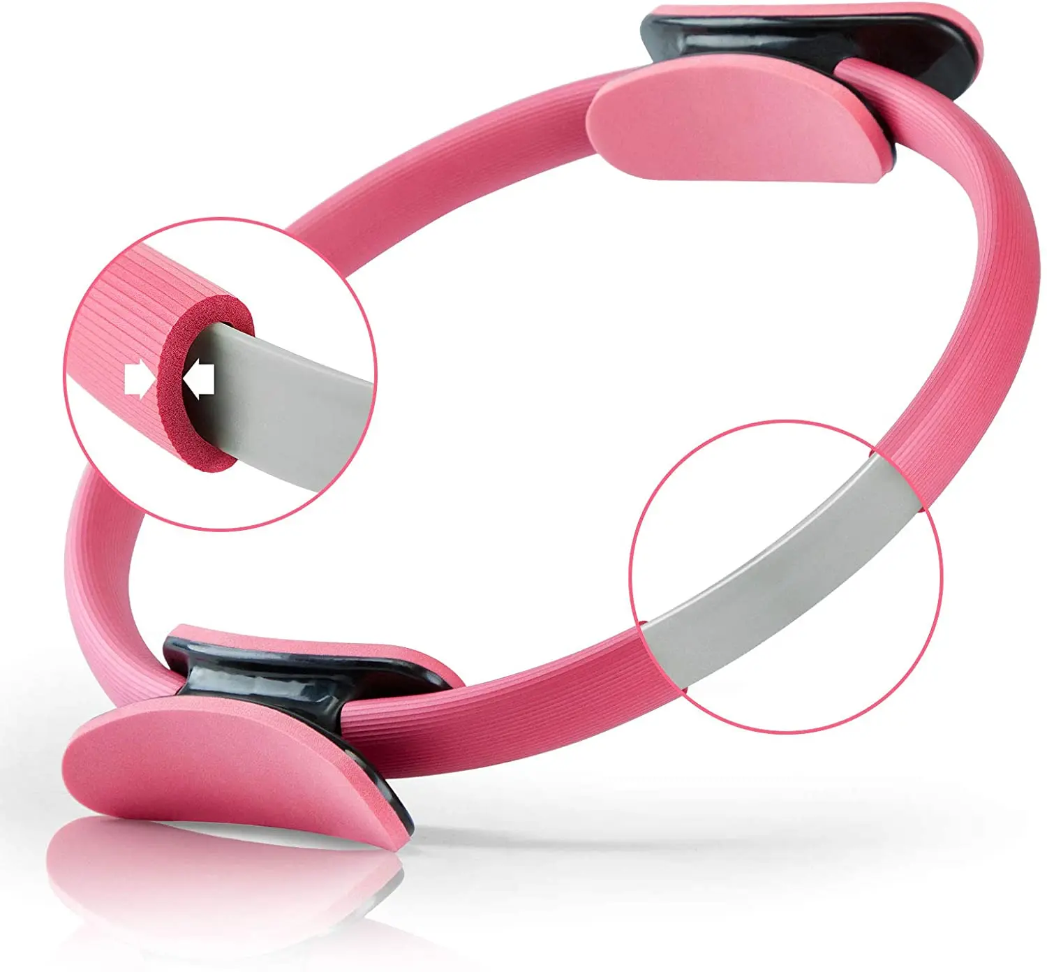 

Pilates Ring for Women Fitness Resistance Training Yoga Ring Multifunctional Double Handle Workout Exercise Equipment Magic Fitn, Pink