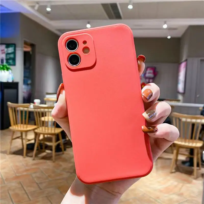

Factory price Good Quality TPU Mobile phone case for iPhone Colorful Liquid Silicone Soft Fiber Inside Cell Phone Cover, Black,red,blue,purple,green,pink