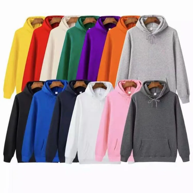 

HB-001 New Solid Color Hooded Sweater Men'S And Women'S Fleece Sweatshirt