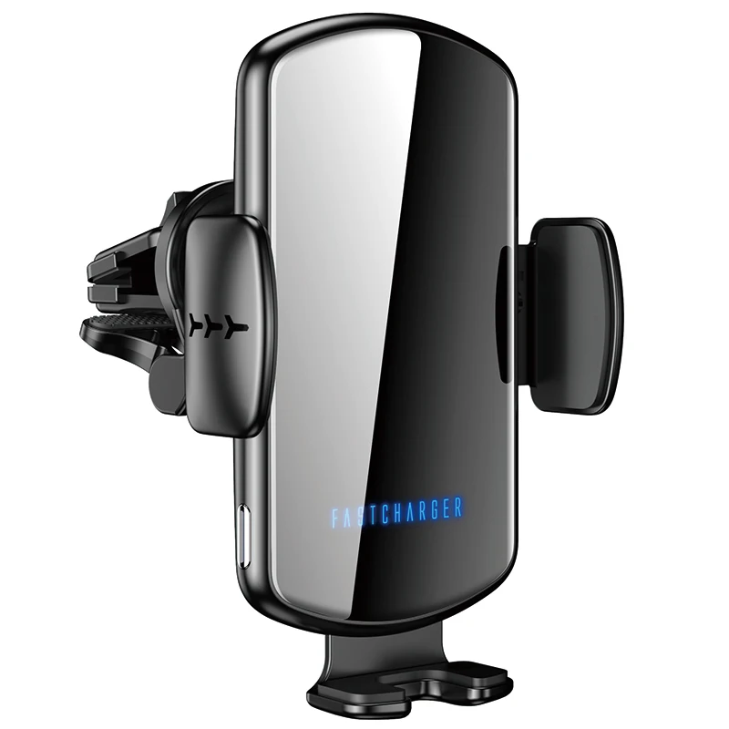 

High Quality Multi Function 360 Adjustable 15W Scented for Car Mount FOD Fast Qi Wireless Phone Car Charger with Voice Reminder, Black, silver