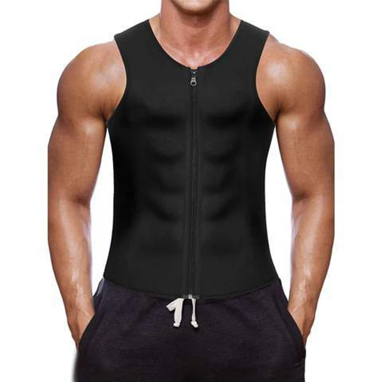 

Hot Sale New Style Men Fast Wicking Abdomen Shapewear Vest Corset One Piece Neoprene Men's Zipper Shapers Sweat Vest For Men, Pictures