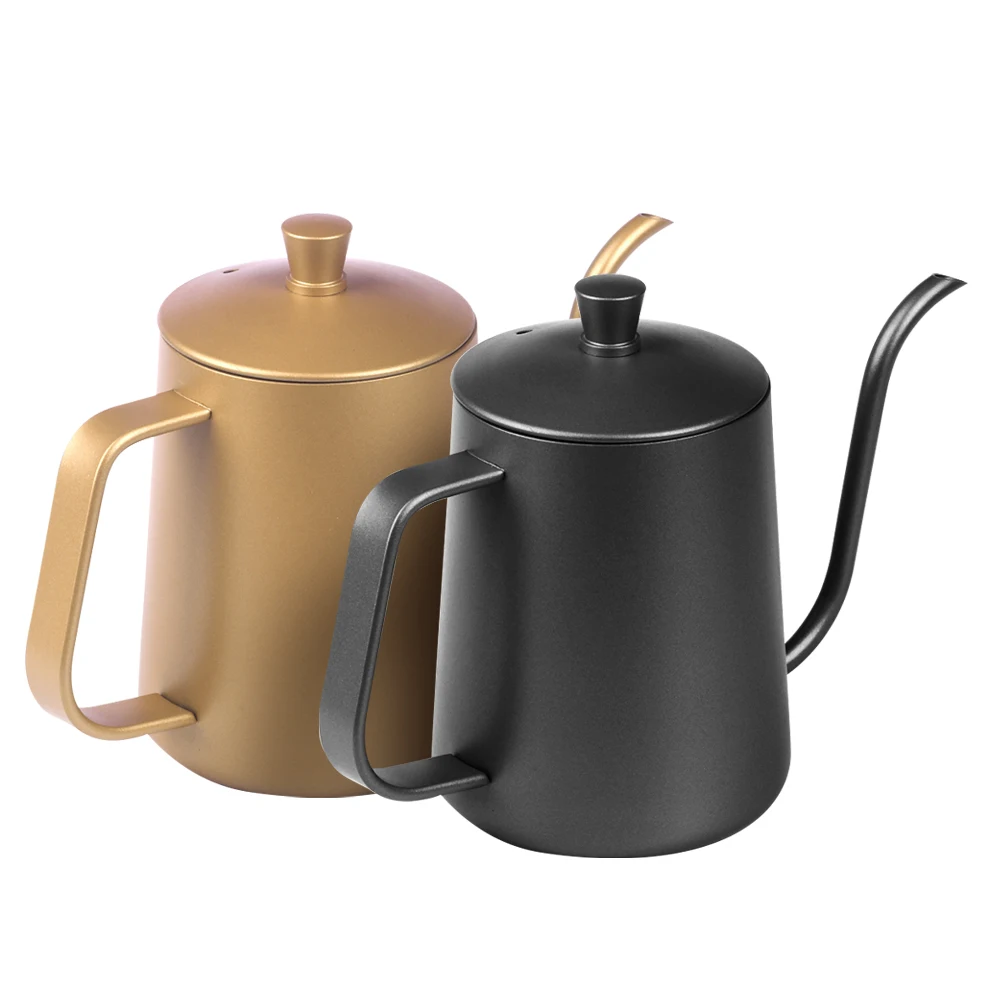 

Wholesale 600ML Gooseneck Kettle Thermal Coffee Kettle 1mm 304 Stainless Steel Tea Coffee Kettle Set