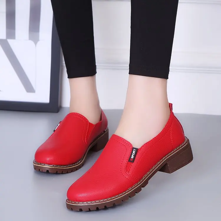 

Hot selling new fashion comfortable leather non-slip shoes large size women's casual leather shoes, As the picture show
