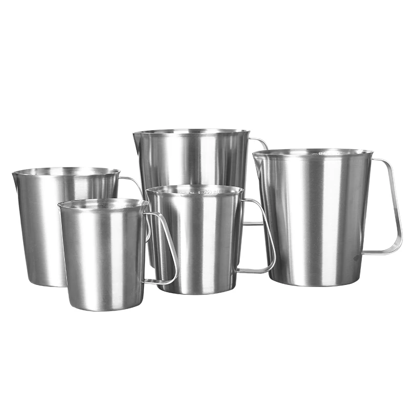

Measuring Cups And Spoons Set Special for Coffee Mouth Stainless Steel Pointed Beak Garland Cup, Silver