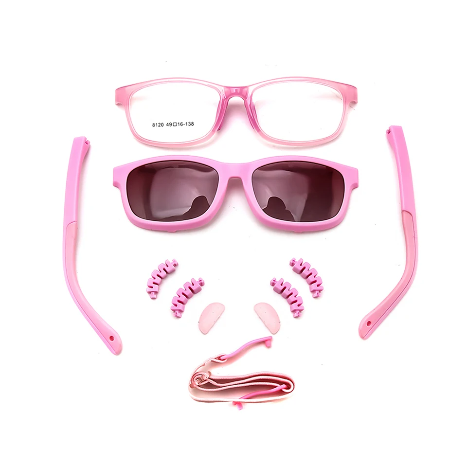 

Detachable Children Silicon Optical Frame Kids No Screw Clip on Sunglass for kids Soft comfortable Material eyeglass