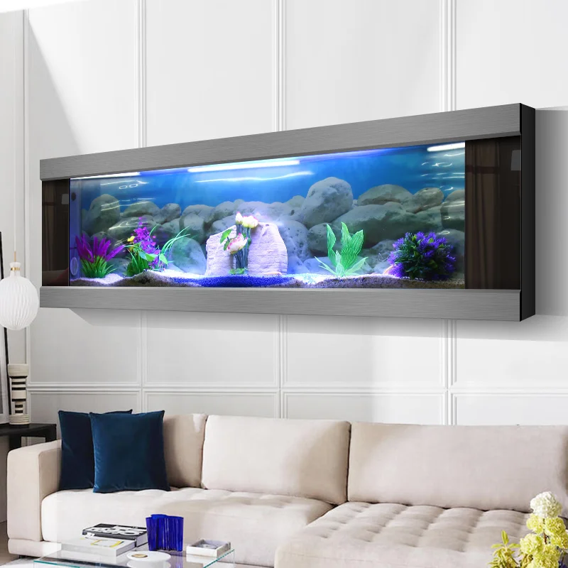 

2021 New Fashion Modern Customizable High Quality Wall Mounted Aquarium Fish Tank Intelligent customization factory