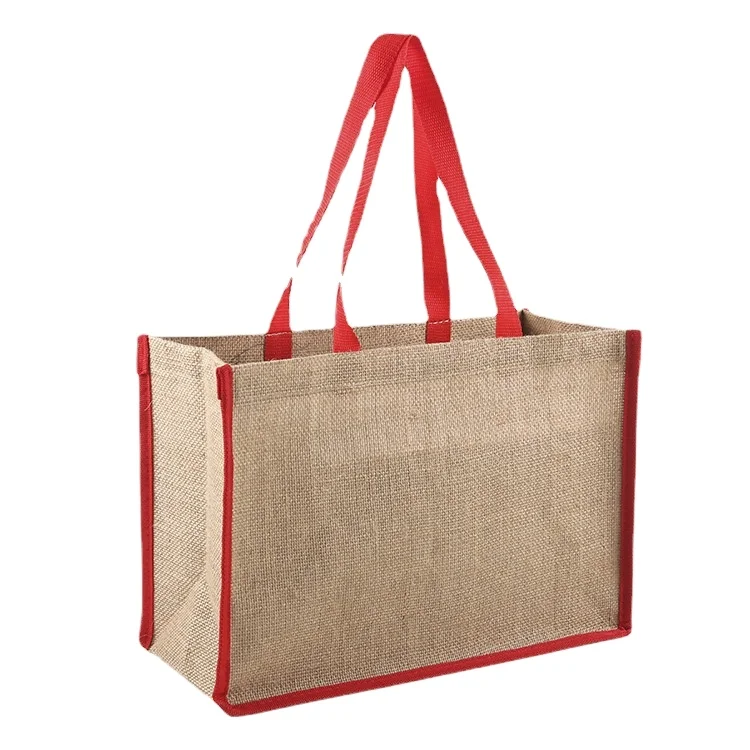 

Custom Large Natural Eco Friendly Printable Plain Hessian Shopping Gunny Gift Jute Tote Bag Burlap Beach Bag With Logo, As picture