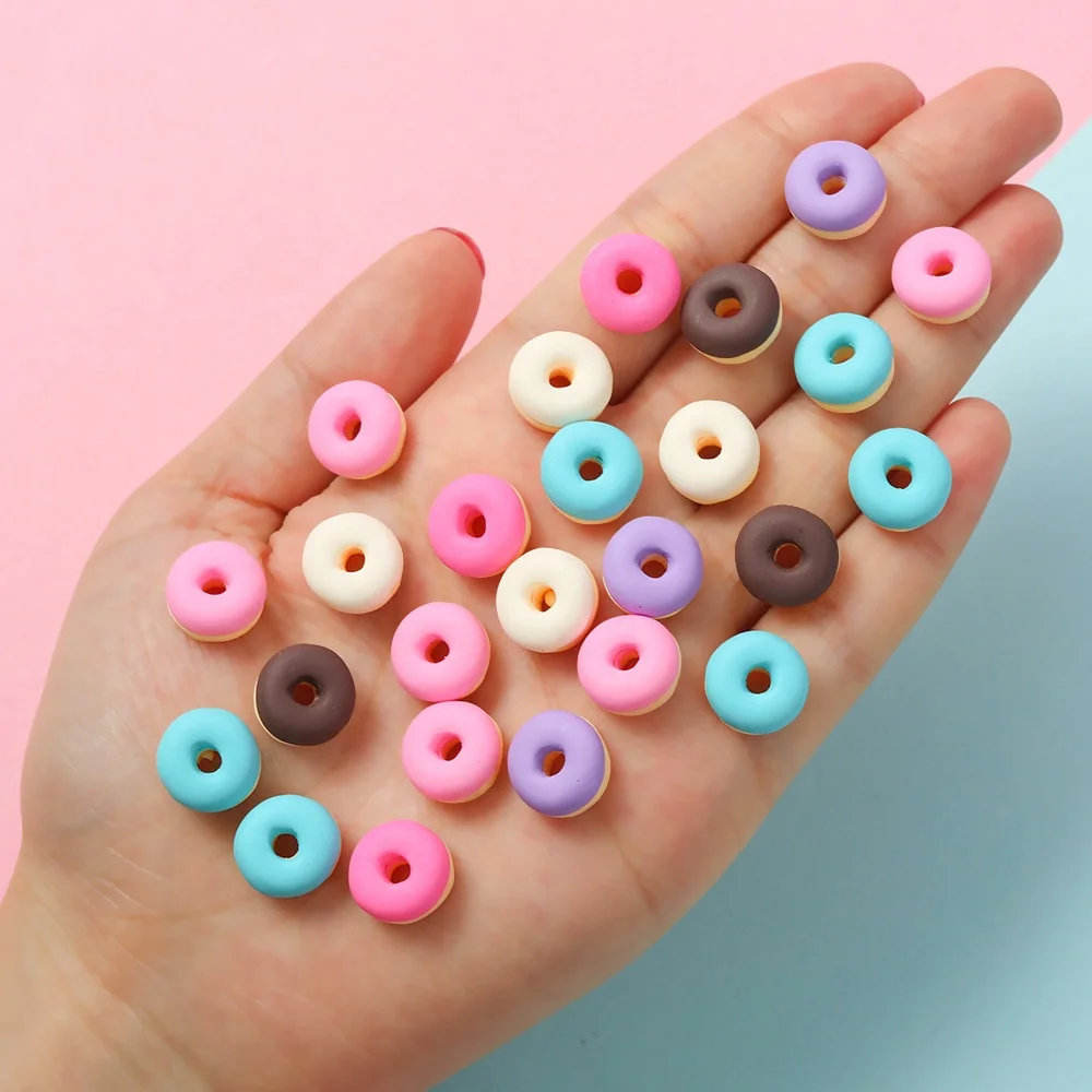 

Paso Sico 12*12*5mm Popular Cabochons Designs Cute Colorful 3D Resin Bread Kawaii Nail Charms for Nail Art Supplies