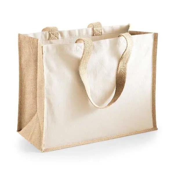 

Eco friendly custom logo printed color block solid cotton canvas tote shopping bag