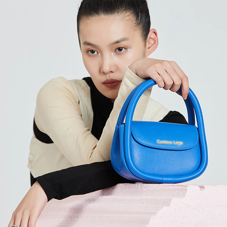 

AZB494 2022SS Integrated round shape vegan pu leather custom mini totes purse trendy fashion tote bag mini underarm bags 2021, Many colors customized