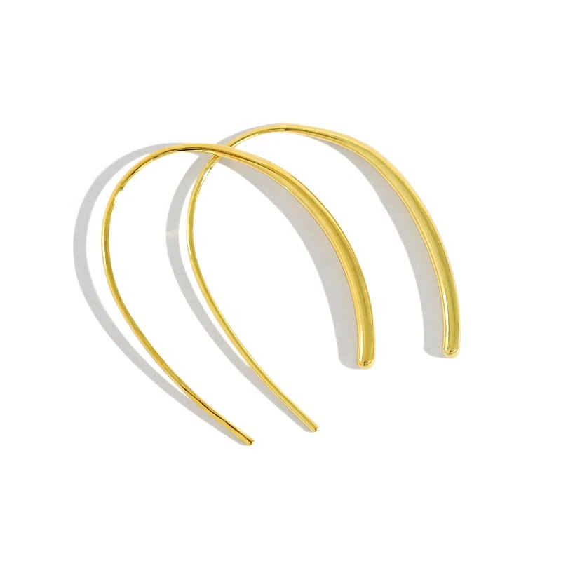 

INS Fashion 2020 New Arrived Simple U Shape Hoop Earrings Madam Jewelry Gift Gold Silver Plated 925 Sterling Silver Earrings