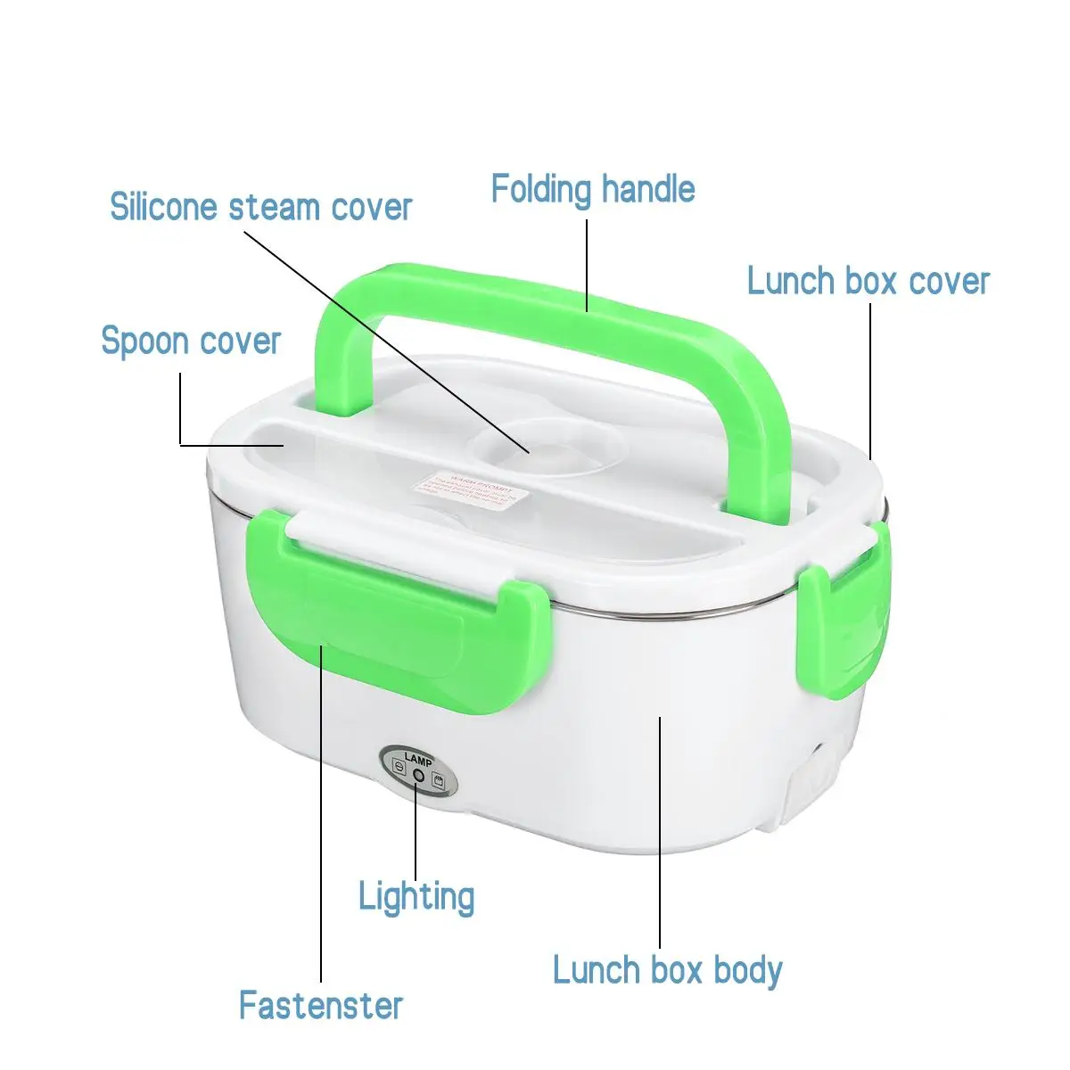 

Office car heating lunch box electric slow cooker electric lunch box 12v 110v dual use heating bento, Bule/pink/green/orange