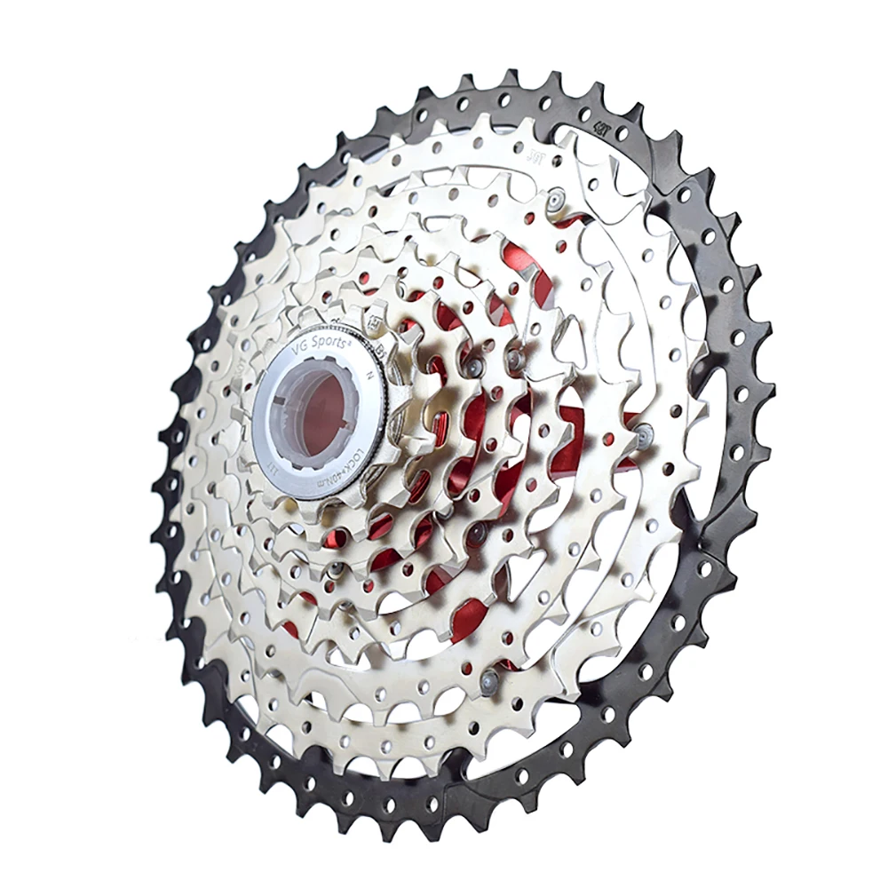 

VG Sports 8 Speed 11-42T Bicycle Cassette Freewheel for MTB Mountain Bike Parts, Silver,gold,black