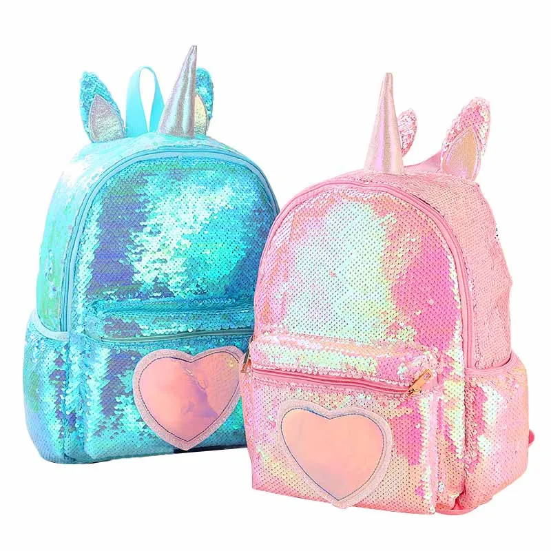 

New three-dimensional unicorn backpack Fashion dream sequin love backpack