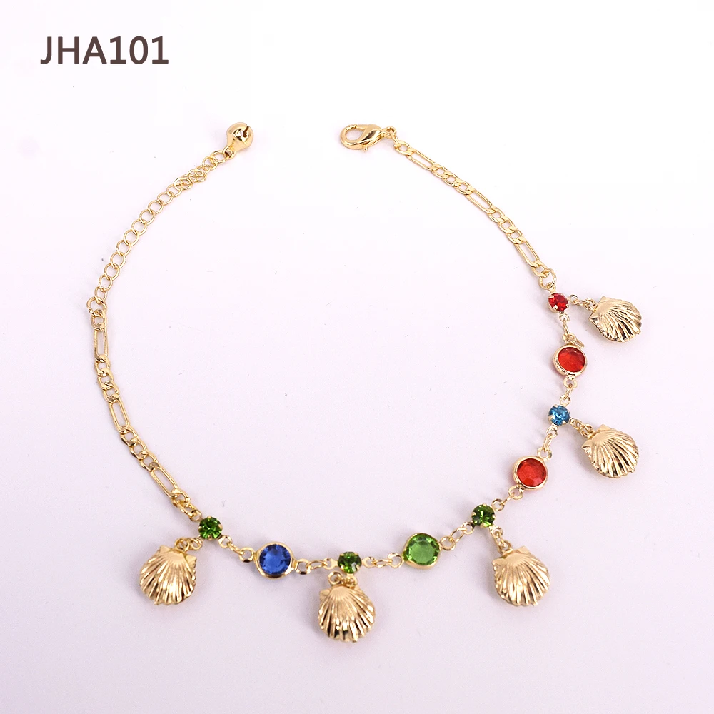 

JHA101 Wholesale Fashion women's jewelry Beach design shell anklet, Gold plated color