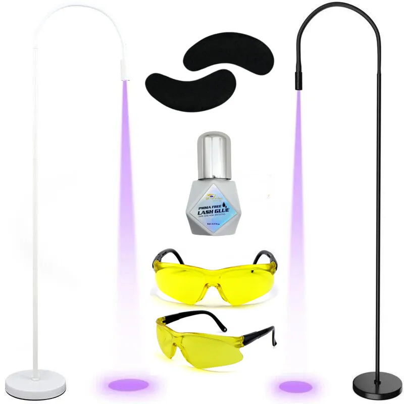 Free Logo UV LED Lash Lamp Floor Model with Sensitive Glue Quick Adhesion Beauty Light for Makeup & Eyelashes