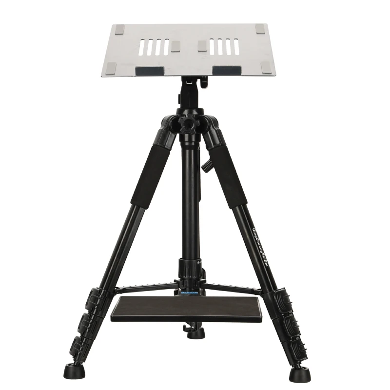 

QZSD portable camera stand tripod professional foldable photography computer tray Aluminium laptop tik tok stand, Black /red