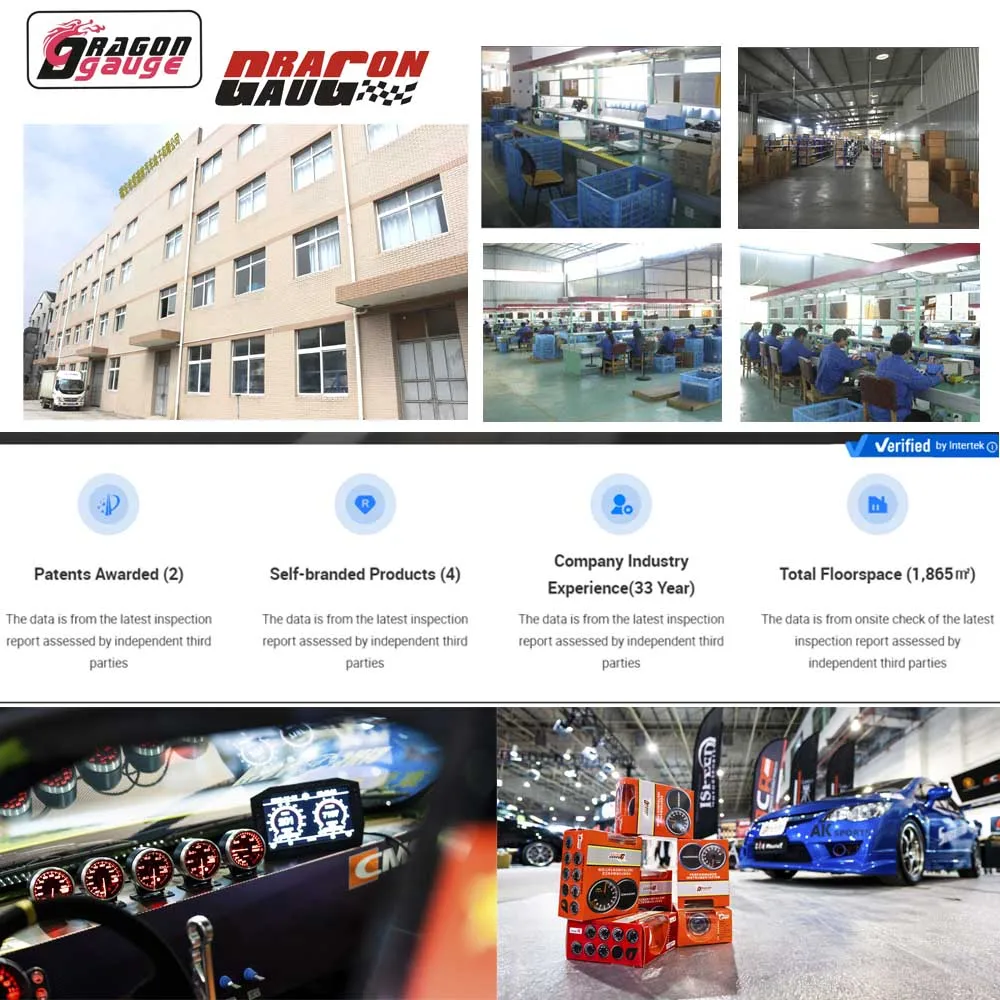 Dragon Gauge Dual View Digital 2'' 52mm Car Racing Acrylic Mirror Gauge