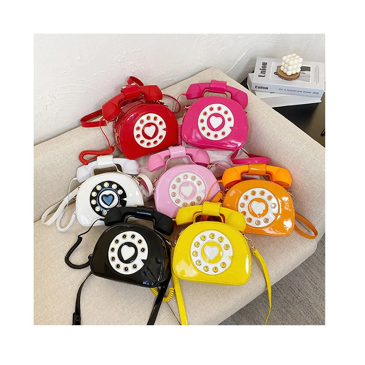 

Funny Ladies Telephone Shaped Geek Shoulder Crossbody Purses Stylish Women Personality Hand bags 2021 Large Purses and Handbags