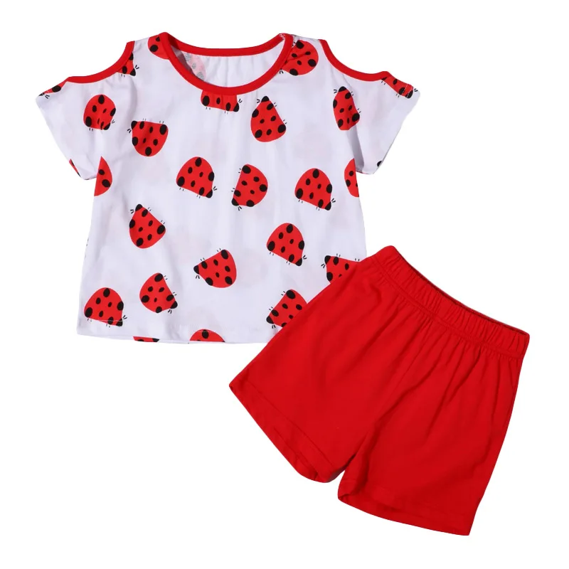 

Children's Clothing Baby Girls Children's Floral Flying Sleeve Top Comfortable Suit For Children