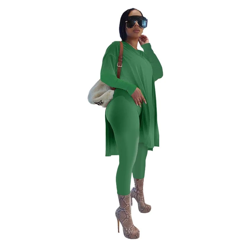 

Hot Selling 13 Colors Casual Two Piece Set Women Clothing Wholesale 2 Piece Set Women long pants Set