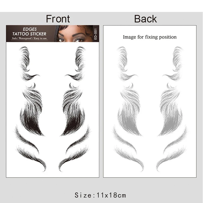 

Baby Hair Edge Bangs Paste Tattoo Sticker Hair Edges Temporary Hairline Tattoo Sticker, Image display