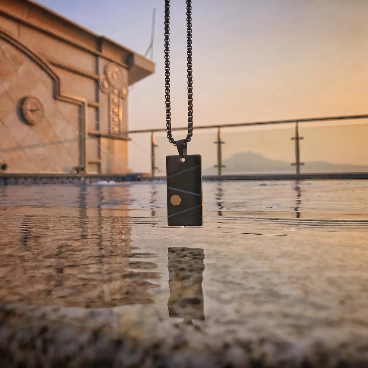 
Fashion Jewelry Black Charm Pendant Men Stainless Steel Necklace 